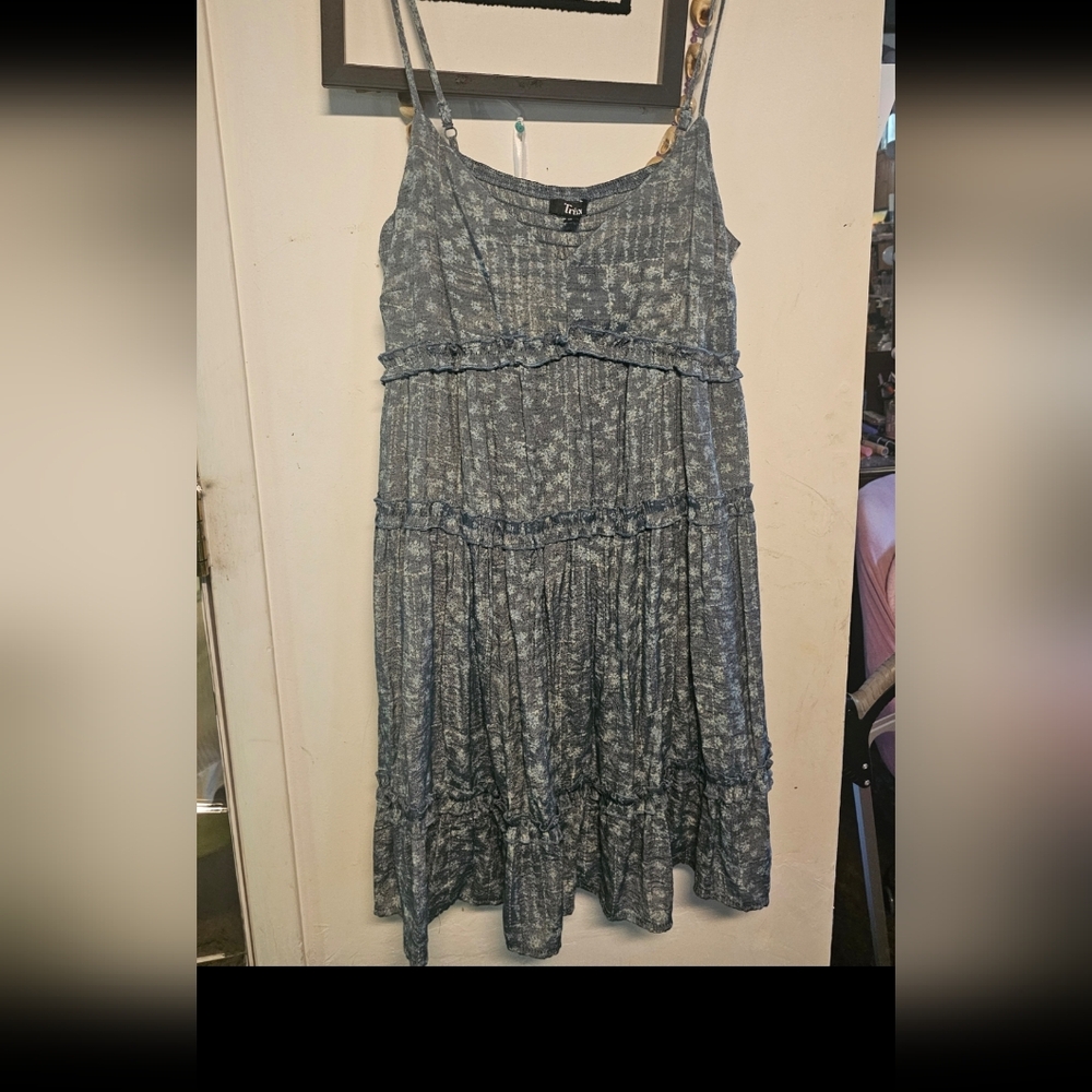 Trixxi Blue And White  Patterned Lined Spring/Summer Dress XL